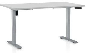 Masa inaltime reglabila OfficeTech B, 140 x 80 cm, bază gri, gri deschis