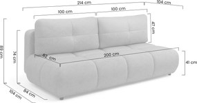 Canapea Lerio extensibilă - țesătură hidrofobă bej deschis Blur 02