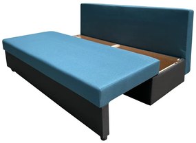 Canapea extensibila Odessa 185x85x80 cm, cu lada de depozitare, Blue/Antracit