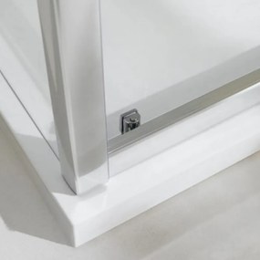 Cabină de duș cu ușă glisantă pătrată Apollo cu înveliș Easy Clean, fără cădiță de duș
