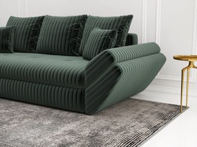Canapea extensibilă dumonde cu ladă de depozitare si sezut confortabil din spuma high-density, Loana Ambience Green 250x100 cm