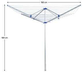 Uscător de haine de grădină, argintiu/albastru, CASA ROTARY