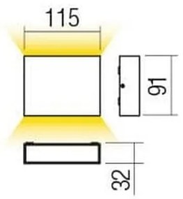 Aplică LED de exterior KAMAL LED/4,4W/230V 3000K IP54 gri Redo 90376