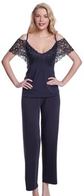 Pijamale femei NELA din bambus XL Negru / Black