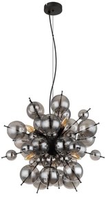 Lustra suspendata design modern UDO 6L negru/fumuriu