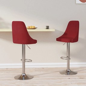 Scaune de bar, 2 buc., rosu vin, material textil 2, Bordo