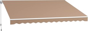 Outsunny Copertină Pliabilă pentru Exterior, Copertină Tip Roll-Up cu Deschidere Manivelă, 350x250 cm, Galben | Aosom Romania