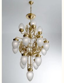 Candelabru cu 17 brate, elegant design LUX Budapest, bronz LU 1440/4+8+4+1 bronze/376 klar-matt OR