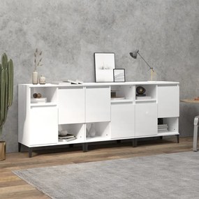 vidaXL Dulapuri, 3 buc, alb extralucios, 60x35x70 cm, lemn prelucrat