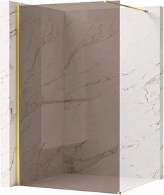 Paravan de dus fumuriu Rea Flexi Brown 130 cm auriu