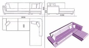 Coltar extensibil California 305 cm mov
