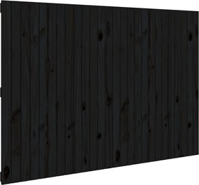vidaXL Tăblie de pat pentru perete, negru, 166x3x110 cm lemn masiv pin