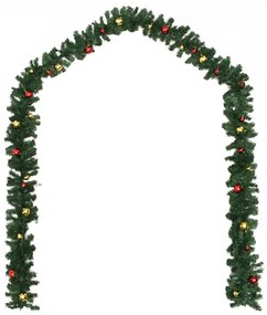 Ghirlande de Craciun cu globuri, 4 buc., verde, 270 cm, PVC 4, Multicolour