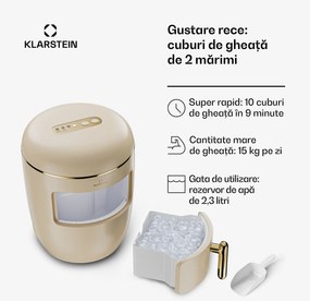 Klarstein Mașină de gheață Passau, 2 dimensiuni, 15 kg/24 h, Auto-Clean