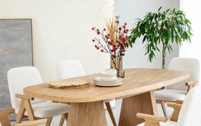Masă lemn masiv Dining EGO Personalizabila - Nuc, 2200 + (2×500) x 1200 x 775 mm