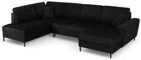 Coltar extensibil Kyoto 7 locuri catifea picioare negre
