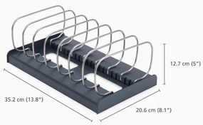 Organizator vase Joseph Joseph 851689, 8 separatoare, Otel inoxidabil, Gri