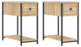 826056 vidaXL Noptiere, 2 buc., stejar sonoma, 30x60x60 cm, lemn prelucrat