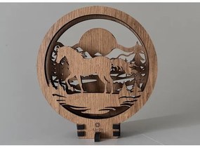 Li-Go 23598/DUB2 - Lampă decorativă de masă dimabilă LED/12W/230V 20x22 cm stejar