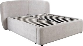 Pat ART DECO 180x200cm greige boucle cu spatiu de depozitare