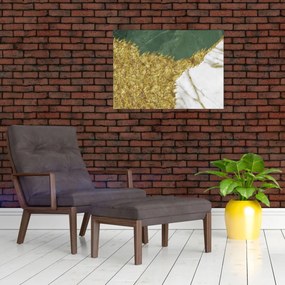 Tablou pe sticlă - Marmură verde N⁰2 (70x50 cm)