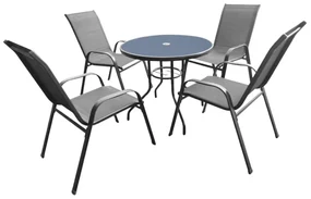 Set mobilier de grădină Pollo gri, 5 buc
