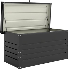 Outsunny Cutie de grădină metal 450L cutie pentru perne cu capac dublu perete 120 x 61 x 62 cm impermeabilă cu închidere Gri | Aosom Romania