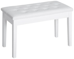 HomCom scaun pian, cu spatiu depozitare, 76x36x50cm, alb | AOSOM RO