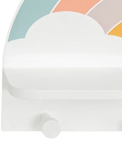 Raft de perete pentru copii cu agățătoare curcubeu/colorat