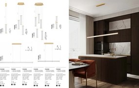 Lustra cu 5 pendule LED 3000K PHEME auriu periat