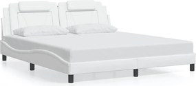 vidaXL Cadru de pat, Viana, fără saltea, alb, 180x200 cm, piele ecologică