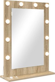 vidaXL Oglindă de toaletă Dreptunghiular Stejar Sonoma 70 x 50 x 18 cm