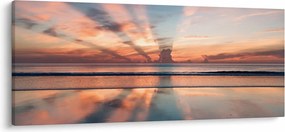 Tablou cu razele solare deasupra plajei Dayton (120x50 cm)