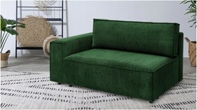 Modul pentru canapea verde cu tapițerie din catifea reiată (cu colț pe partea stângă ) Nihad modular – Bobochic Paris