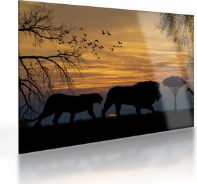 Tablou pe sticlă cu Safari (70x50 cm)