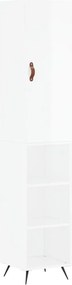 vidaXL Dulap înalt, alb extralucios, 34,5x34x180 cm, lemn prelucrat