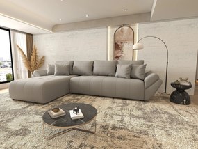 Colțar extensibil dumonde cu ladă de depozitare si sezut confortabil din spuma high-density, Berlin XL Enjoy Grey 350x185 cm
