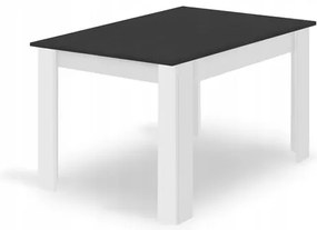 Masa de sufragerie neagra cu picioare albe MADO 120x80