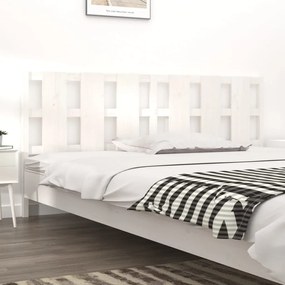 818011 vidaXL Tăblie de pat, alb, 205,5x4x100 cm, lemn masiv de pin