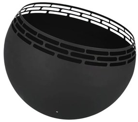 442355 Esschert Design Bol pentru foc, negru, cu dungi