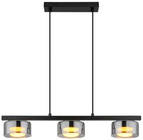 Lustră LED pe cablu Globo 16055-3HS HIGGINS 3xGX53/6W/230V fumuriu/negru