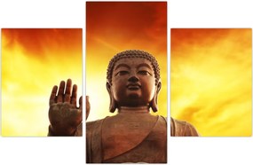 Tablou - Buddha cu fundal roșu și galben (90x60 cm)