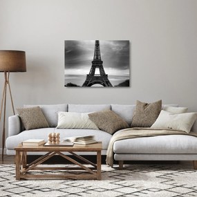 Tablou pe sticlă - Mașină roz în Paris (70x50 cm)