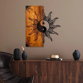 Decorațiune de perete 50x58 cm lemn/metal yin-yang