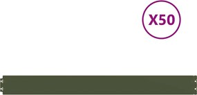 vidaXL Borduri de gazon 50 buc Verde olive Oțel laminat la rece