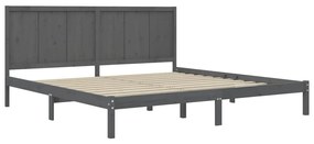 Cadru de pat Super King 6FT, gri, 180x200 cm, lemn masiv de pin Gri, 180 x 200 cm