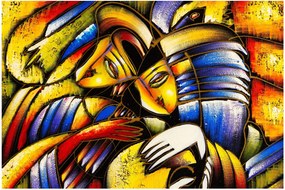 Tablou - Pictură în ulei, îndrăgostiții (90x60 cm)