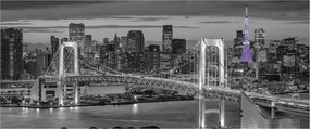 Tablou - Orașul mare cu turnul mov (120x50 cm)
