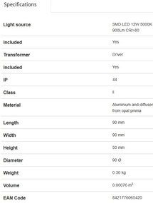 Spot incastrabil pt. baie, diam.9cm LED, IP44 Dana 42925