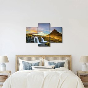 Tablou cu munții și cascade pe Islanda (90x60 cm)